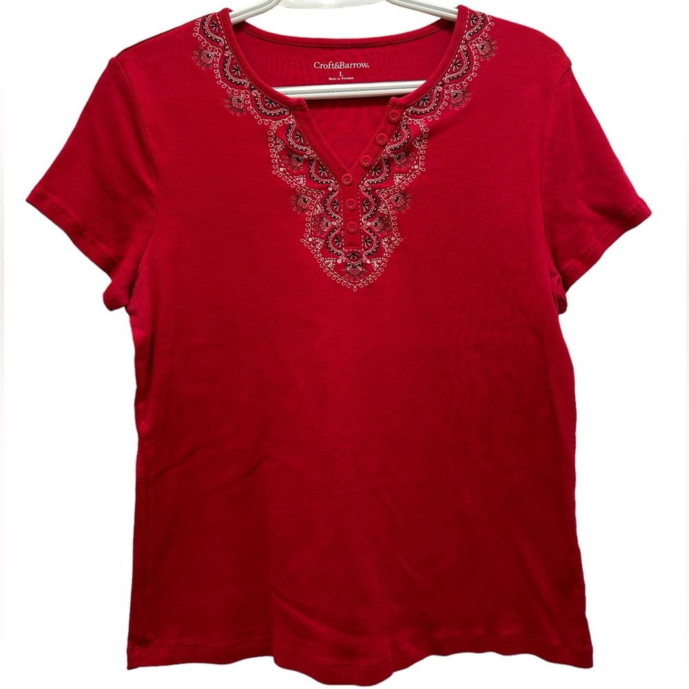 Croft & Barrow Embroidered Dress Shirt